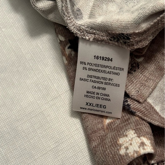 Mario Serrani Taupe Floral Long Sleeve Top - Picture 6 of 6